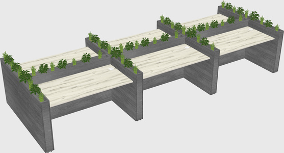Rectangular shared desk