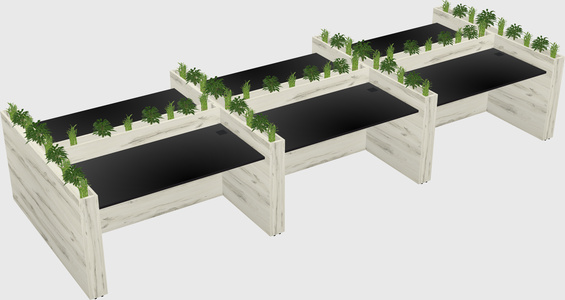 Rectangular shared desk