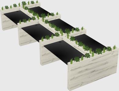 Rectangular shared desk