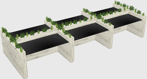 Rectangular shared desk