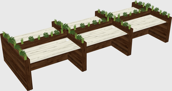 Rectangular shared desk