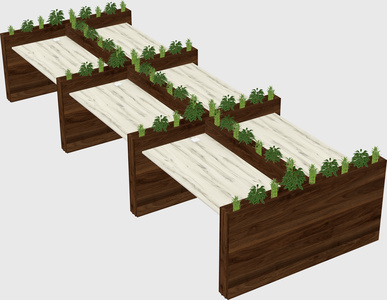 Rectangular shared desk
