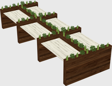 Rectangular shared desk