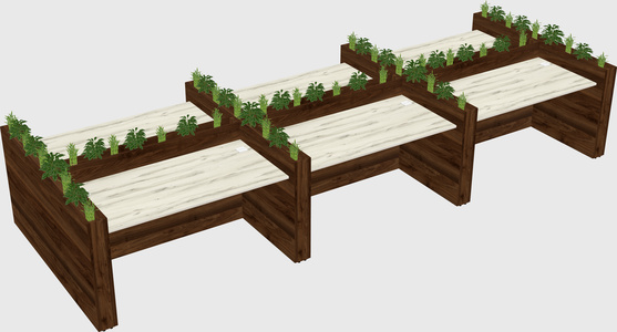 Rectangular shared desk