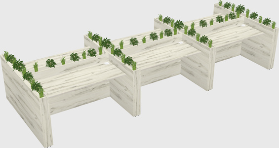 Rectangular shared desk
