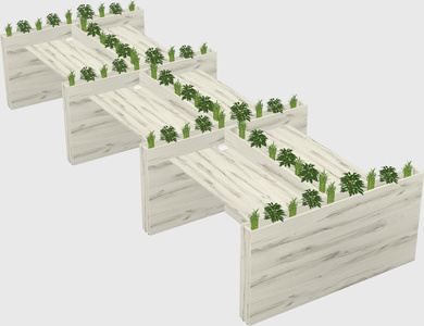Rectangular shared desk