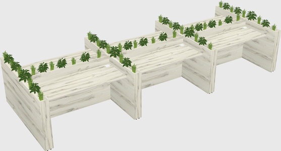 Rectangular shared desk