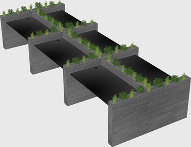 Rectangular shared desk