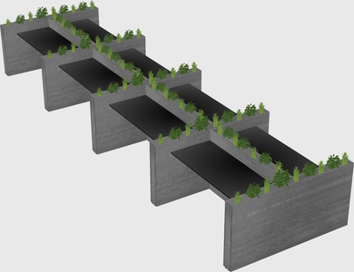 Rectangular shared desk