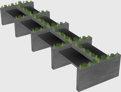 Rectangular shared desk