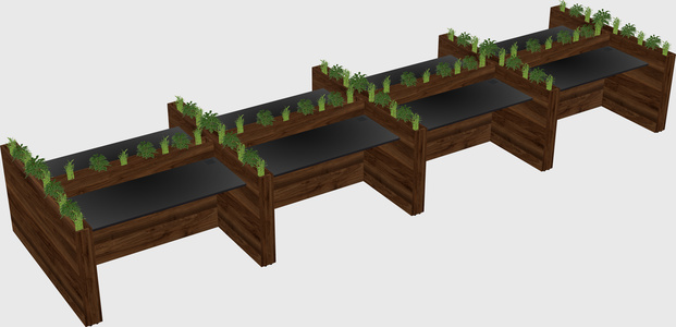 Rectangular shared desk