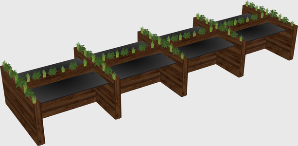 Rectangular shared desk