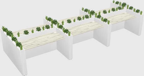 Rectangular shared desk