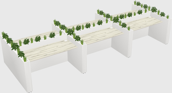 Rectangular shared desk
