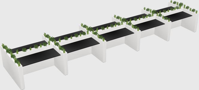 Rectangular shared desk
