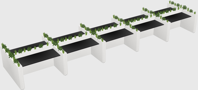 Rectangular shared desk