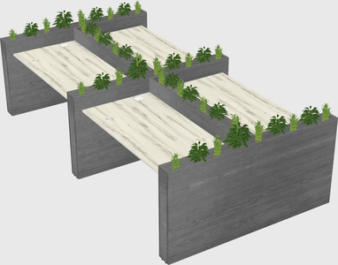 Rectangular shared desk