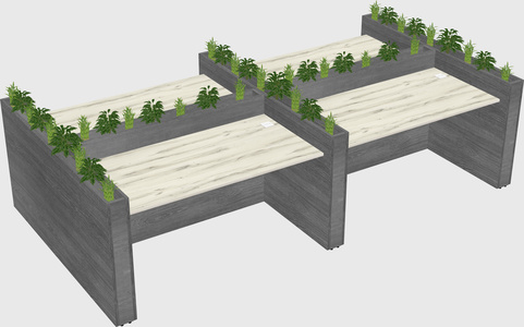 Rectangular shared desk