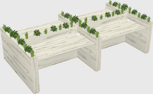 Rectangular shared desk