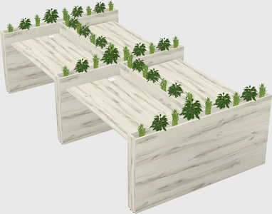 Rectangular shared desk