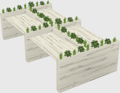 Rectangular shared desk