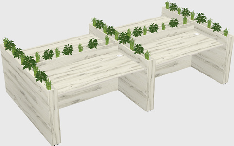 Rectangular shared desk