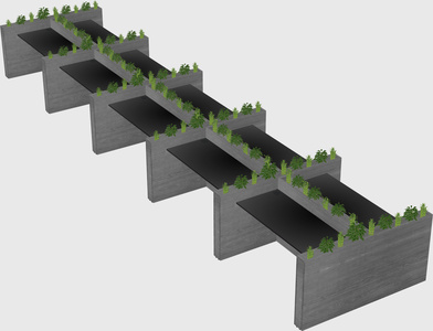 Rectangular shared desk