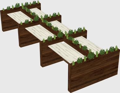 Rectangular shared desk