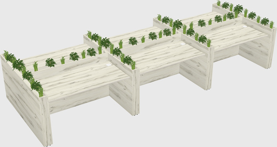 Rectangular shared desk