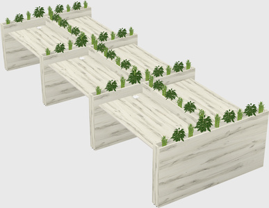 Rectangular shared desk