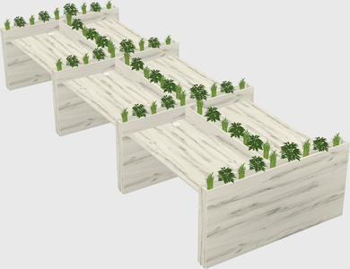 Rectangular shared desk