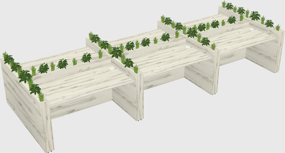 Rectangular shared desk
