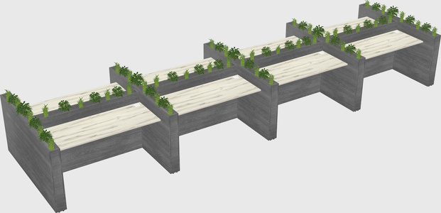 Rectangular shared desk