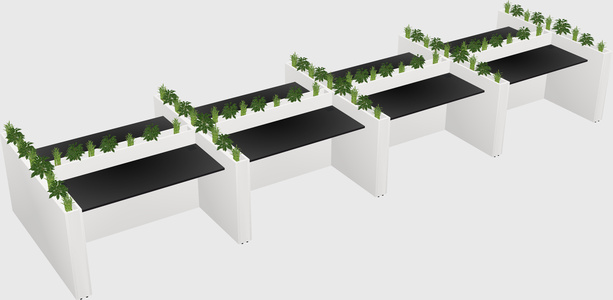 Rectangular shared desk