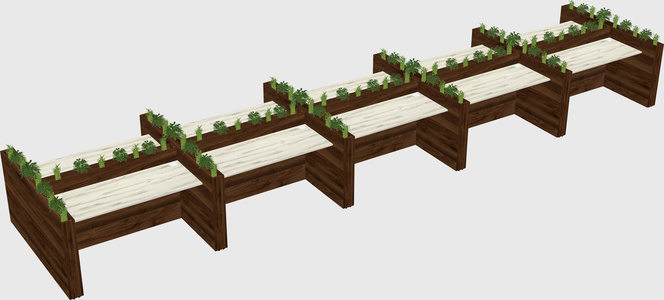 Rectangular shared desk