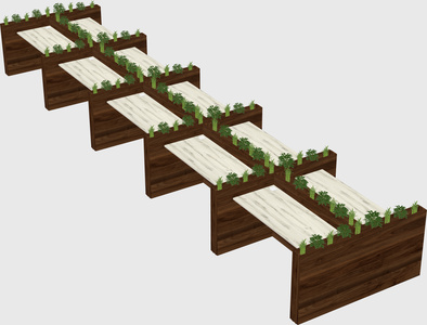 Rectangular shared desk