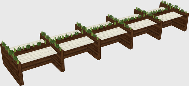 Rectangular shared desk