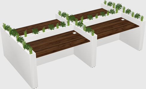 Rectangular shared desk