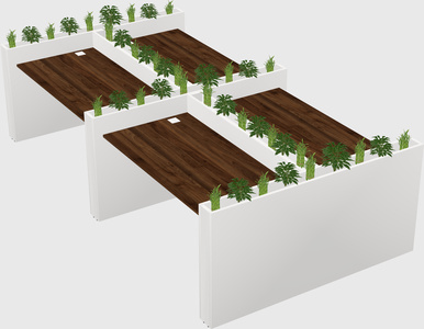 Rectangular shared desk