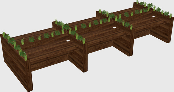 Rectangular shared desk