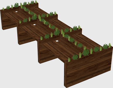 Rectangular shared desk