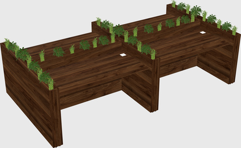 Rectangular shared desk