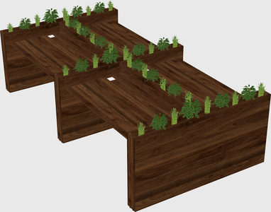 Rectangular shared desk