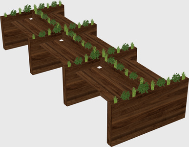 Rectangular shared desk