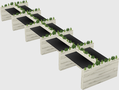 Rectangular shared desk