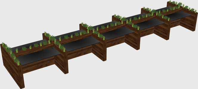 Rectangular shared desk