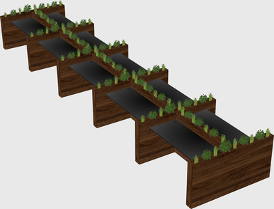 Rectangular shared desk