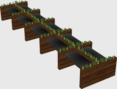 Rectangular shared desk