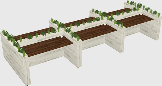 Rectangular shared desk