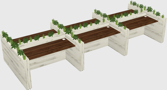 Rectangular shared desk